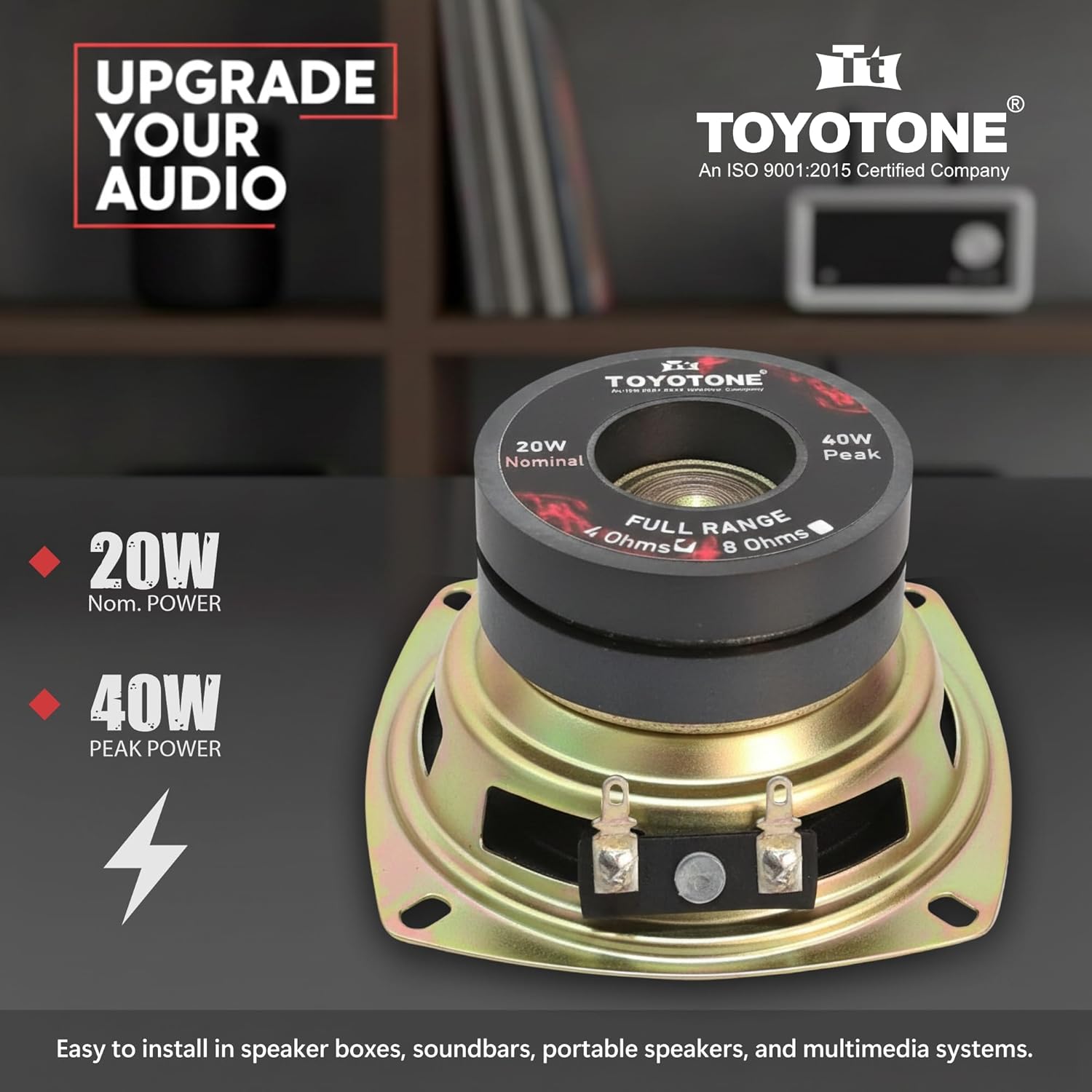3″ Inch Full-Range Speaker 40W Max Impedance 4 Ohms Dual Cone 53mm Dual Magnet Copper Coil